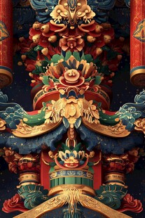 中式古建筑精美木雕装饰