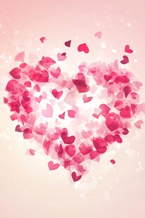 浪漫爱心花瓣背景图