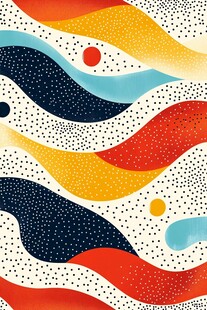 波浪多彩几何抽象图案