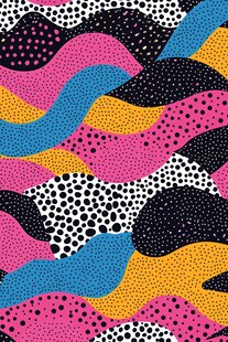 波点波浪多彩抽象图案
