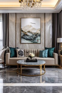 现代轻奢风客厅优雅场景