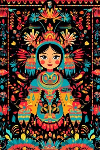 民族风少女插画艺术之美