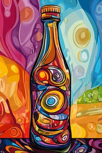 色彩斑斓的抽象艺术玻璃瓶