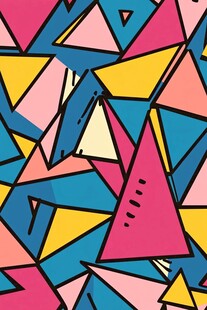 多彩几何三角形抽象图案