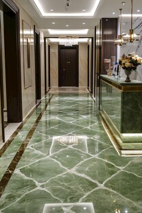 豪华大理石走廊电梯厅景致