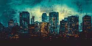 梦幻夜色下的繁华都市景观