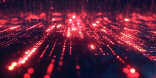 红色科技感数据光线背景图