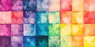 多彩水彩方格图案背景