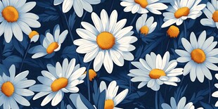 蓝底雏菊图案 清新又唯美