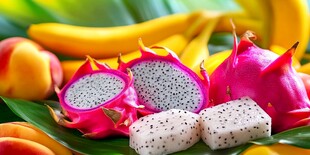 多彩火龙果与其他水果组合