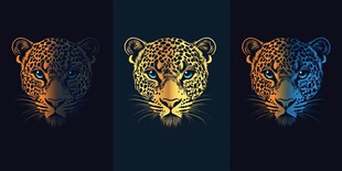 三色豹子头炫酷插画