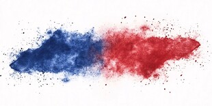 红蓝粉末爆炸特效画面