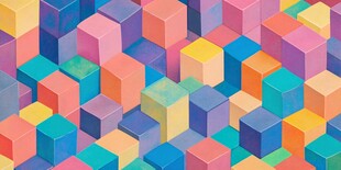 多彩立体方块图案背景