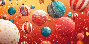 缤纷圣诞彩球营造节日氛围