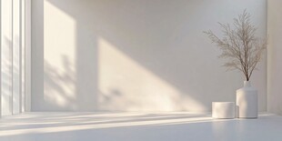 简约室内 光影与植物之美