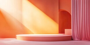 梦幻粉色系室内展示空间