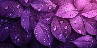 紫叶上的晶莹水珠