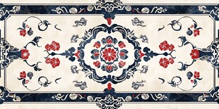 中式传统花卉纹样地毯图案