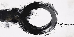 水墨圆环艺术抽象画