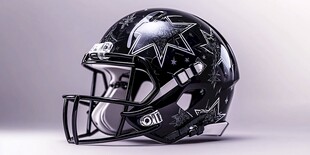 炫酷黑星橄榄球头盔