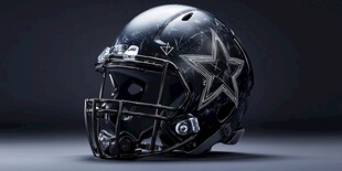 炫酷黑色橄榄球头盔展示