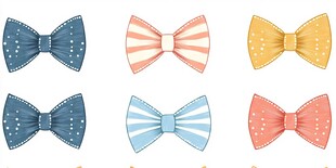 多彩蝴蝶结图案设计素材