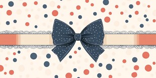 波点背景上的蝴蝶结装饰