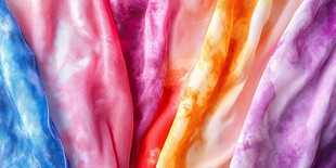 多彩渐变丝绸面料展示