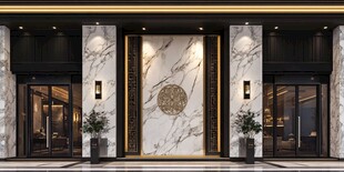 豪华大气的中式酒店大堂入口