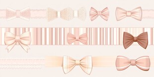 精美蝴蝶结与丝带素材集合