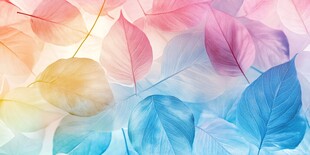 梦幻彩色叶片背景图