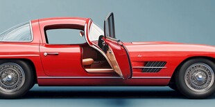 经典红色敞篷复古跑车