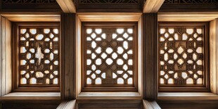 中式古典雕花木质窗棂