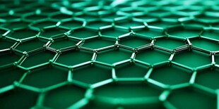 绿色六边形网格结构特写