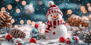 可爱雪人营造温馨圣诞氛围