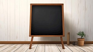 简约室内的木质黑板摆件