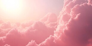 梦幻粉色云海与阳光