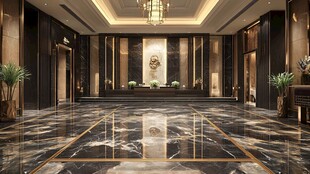豪华酒店大堂的优雅景致