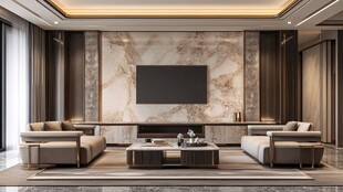 现代轻奢风客厅室内设计