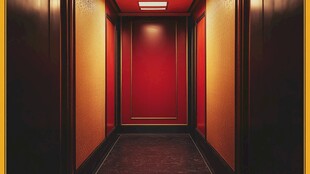 神秘深邃的电梯内部空间