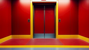 红色电梯间 现代简约风格