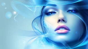 梦幻蓝调美女肖像