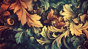 复古华丽植物花纹图案