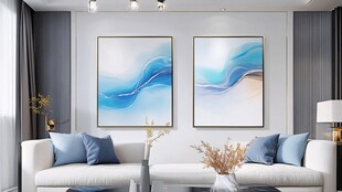 现代简约风客厅装饰画展示