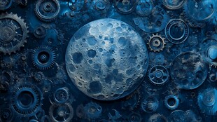 梦幻齿轮环绕下的月球