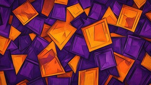 多彩方块堆积图案