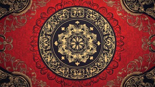 华丽红金中式传统花纹图案