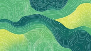 清新绿调波浪形抽象背景