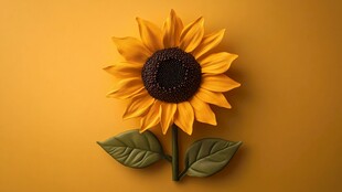 黄色立体向日葵装饰图案