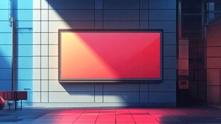 户外空白广告牌场景